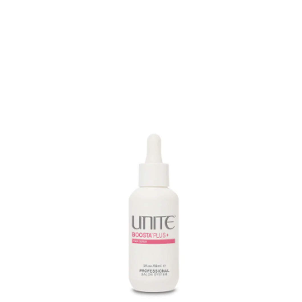 Unite - Boosta+ white bottle with squeeze/dropper top.